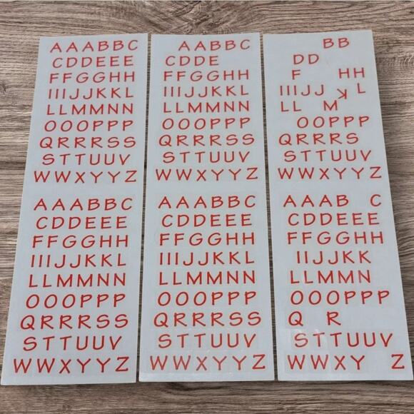 VTG Mrs Grossmans Red Alphabitsy Stickers Scrapbooking ABC Letters Uppercase x 3 - Picture 1 of 1